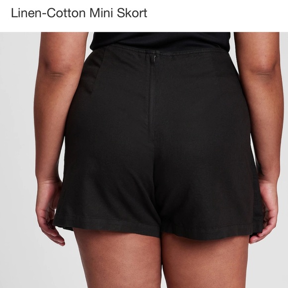 Black Linen-Cotton Mini Skort Gap - 16 - Picture 3 of 12